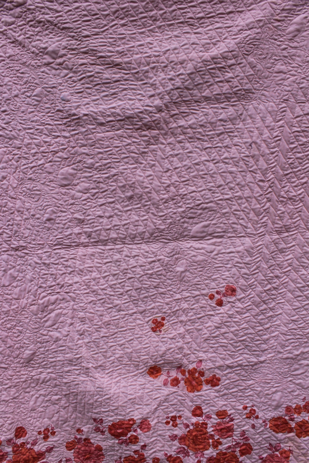 Modern Maroon Whole Cloth Quilt