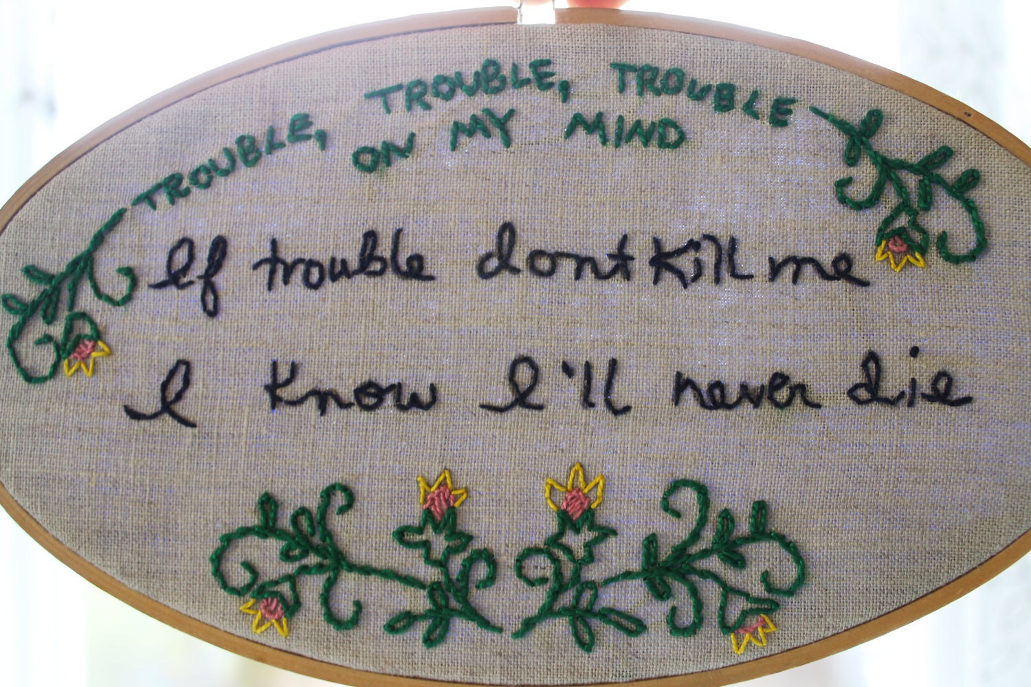 Trouble On My Mind Embroidery Sampler