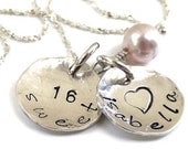 Personalized Sweet 16 necklace hand stamped sterling silver sweet 16 gift