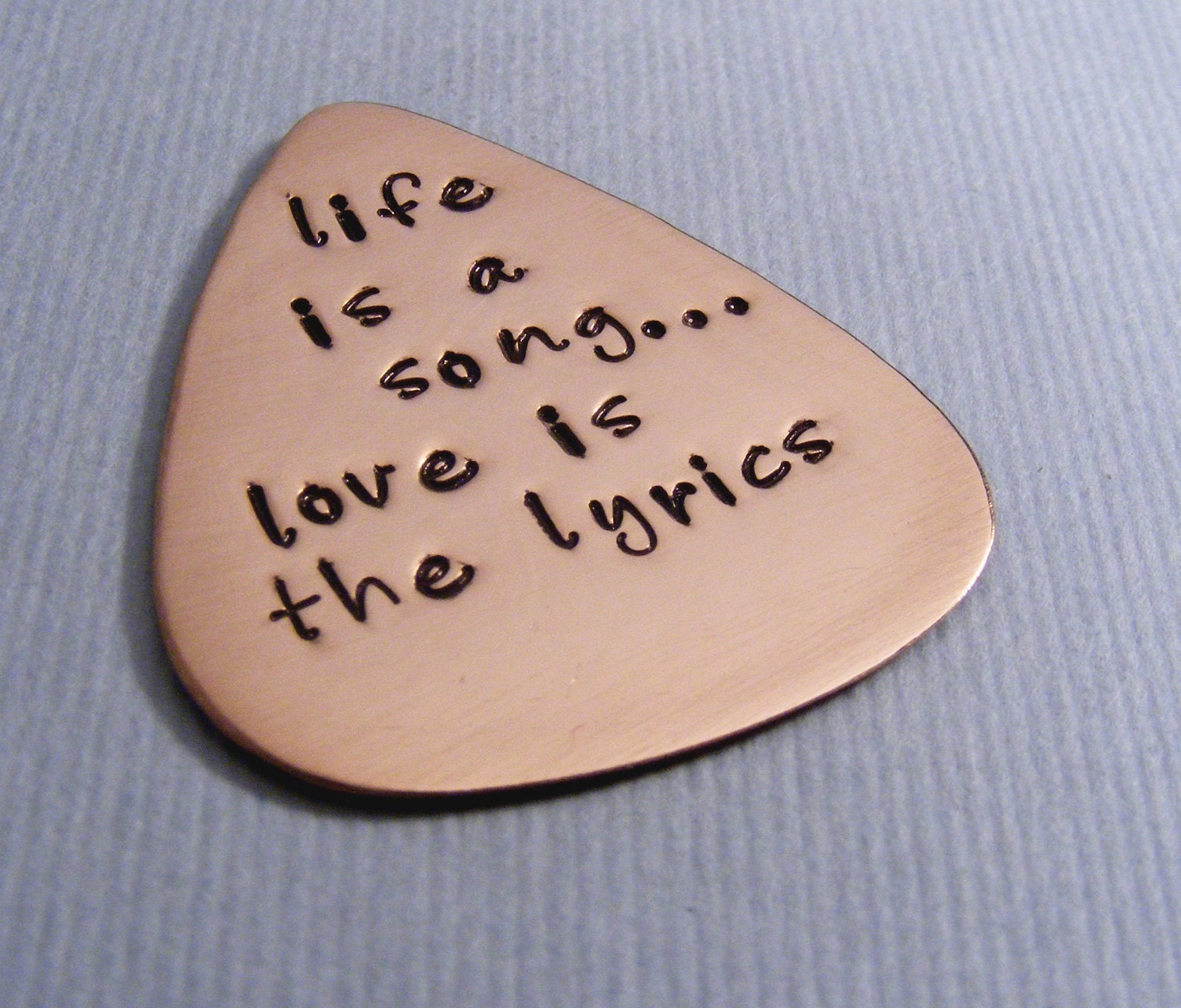 Personalized Guitar Pick-Custom Pick For Him-Music Lovers Gift-Mens Gift-Hand Stamped Gift