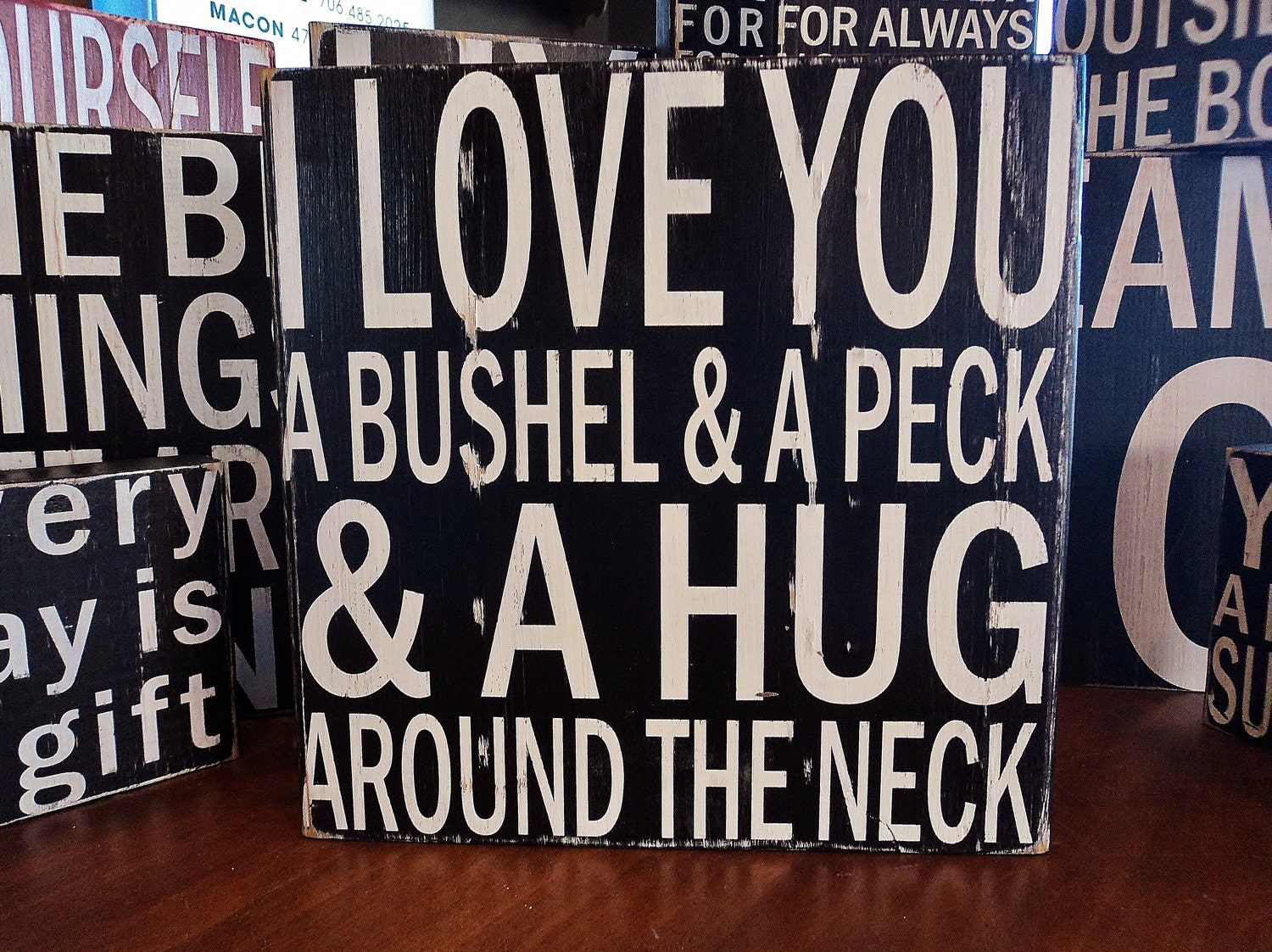 I Love You A Bushel & A Peck... - Large Block Sign