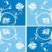 FLORAL SQUARES decorative wall graphics matte finish removable stickers decals art