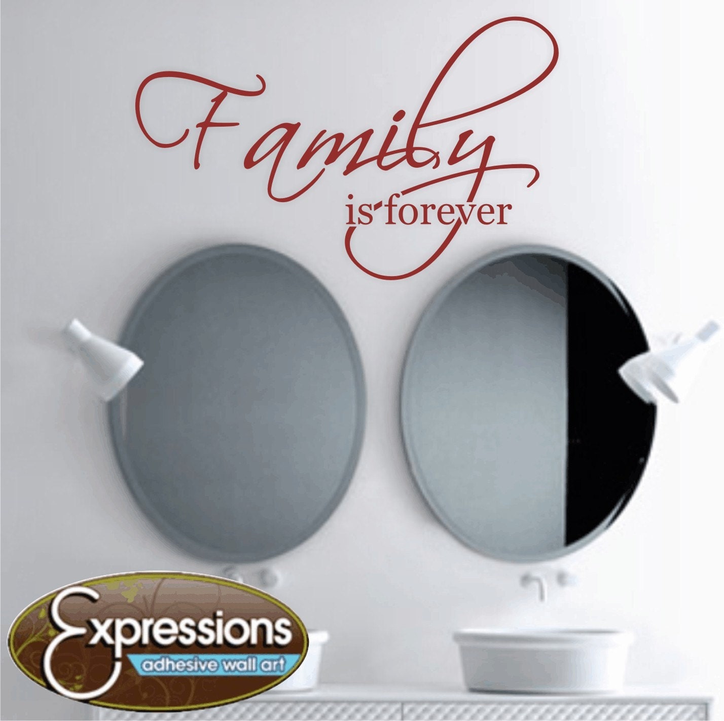 Family is Forever - vinyl decal home decor wall quote phrase graphics - 16x26