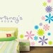 Multiple Flowers - 4 COLORS - vinyl wall decals kids room nursery stickers bubbles polka dots
