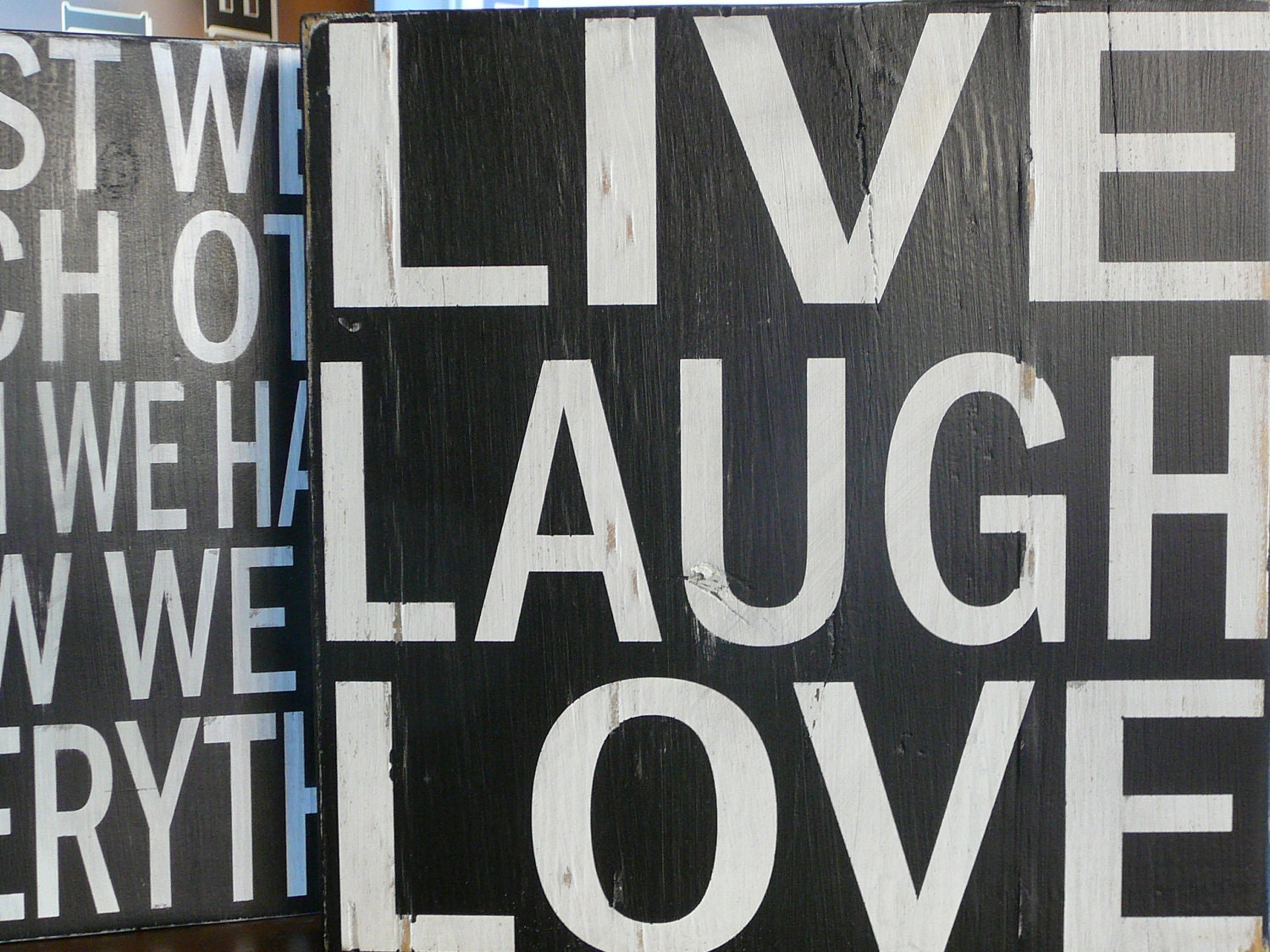 Live Laugh Love - Large Block Sign - Hand Painted and Distressed