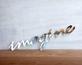 Wall Decor Mirror Word Imagine - handwriting, typography