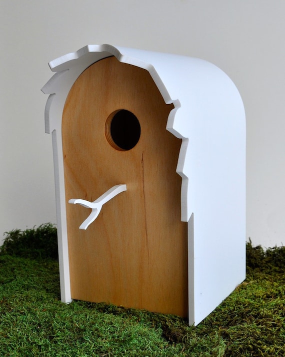 Modern Birdhouse - Canopy series in Birch