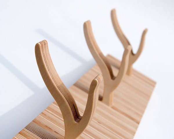 Modern 3-Peg Coat Rack - TWIGGY series - 'Straight and Narrow'