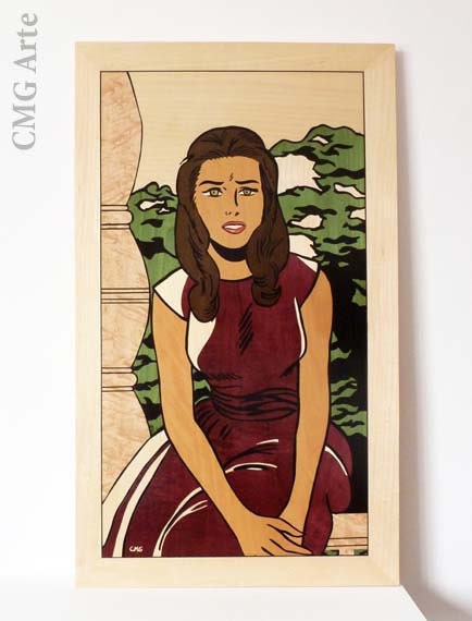 OOAK Wood Inlay Art Work "In the Garden" - Art Design - Marquetry - Handmade Woodwork - Home Decor