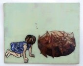 Cover (with Petals), Painting and Encaustic
