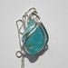 Sea Glass Necklace (930)- RESERVED Frosty Turquoise Crackle Glass in Argentium Silver