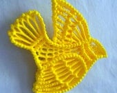 Unique Handmade Bird  Sugar Ornament Yellow Hand Piped Weddings Summer Home Decor Sunny Happiness Friendship Bird Lovers Gift