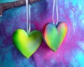 Unique Heart ORNAMENT Sugar Colorful Air Brush Painted Weddings  Valentines Love Summer Home Decor Gift Ideas Custom Ornament