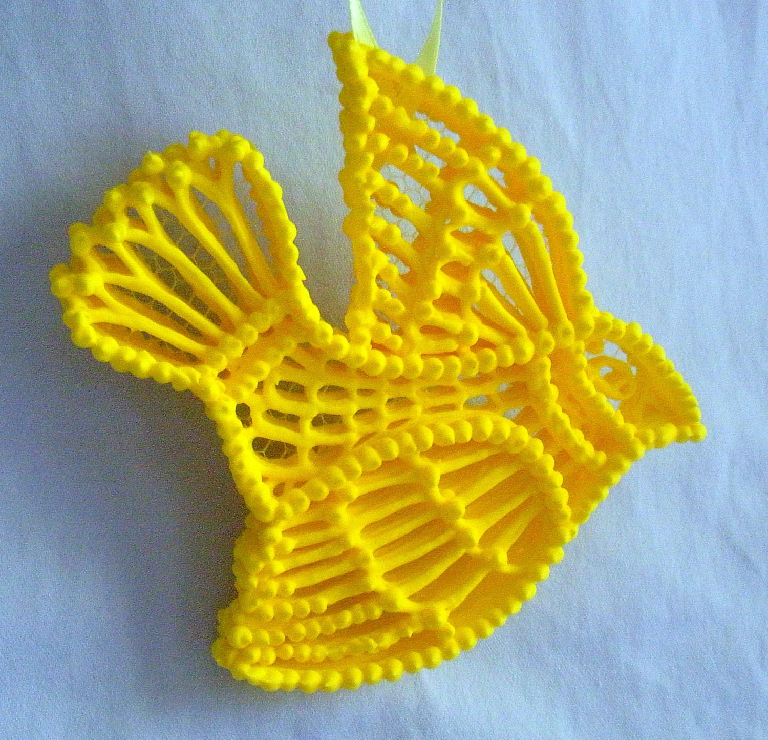 Unique Handmade Bird  Sugar Ornament Yellow Hand Piped Weddings Summer Home Decor Sunny Happiness Friendship Bird Lovers Gift