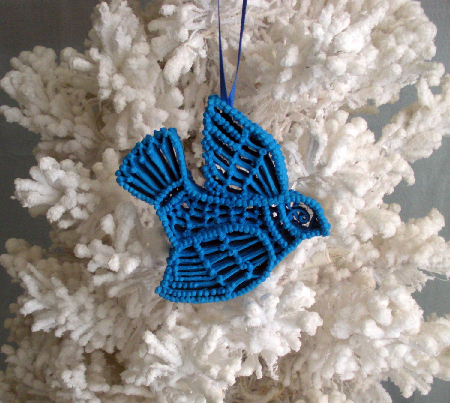 Unique Bluebird Sugar Ornament Hand Made Filigree Weddings Christmas Unique Gift Ideas Summer Home Decor