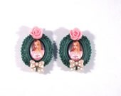Mean Girls Pink and Teal Regina George Cameo Earrings