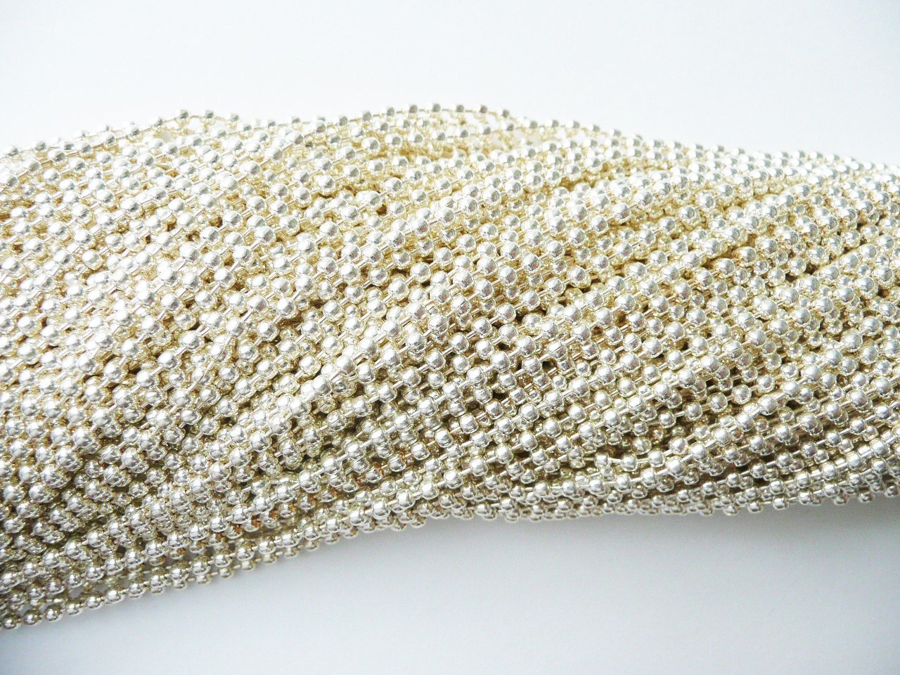 50 Ball Chain Necklaces 18" Sterling Silver Plated