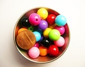 20 GUMBALL Beads 12mm Bubblegum Chunky Beads Resin Round