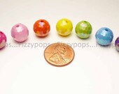 50 AB Faceted Beads 12mm Chunky Beads Aurora Borealis Rainbow Iridescent