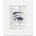 Beautiful EYE- ORIGINAL ARTWORK printed on Repurposed Vintage Dictionary page -Upcycled Book Print