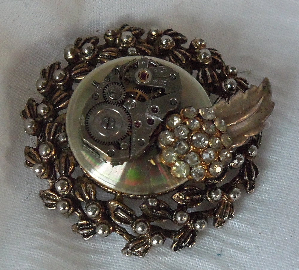 Steam Punk Vintage Brooch Vintage Jewelry By Hopscotchcouture