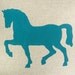 Horse decorative pillow cover - Teal blue horse print on a natural beige canvas front and zebra print back - 12x18 accent pillow cover