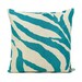 RESERVED - Owl pillow case, 16x16 pillow cover, Decorative throw pillow - Teal blue owl print on natural beige canvas and zebra print back