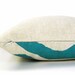Horse decorative pillow cover - Teal blue horse print on a natural beige canvas front and zebra print back - 12x18 accent pillow cover