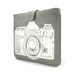 IPad case - White vintage camera print on grey denim for iPad 1 or iPad 2 & 3 with smart cover - Urban padded Ipad sleeve