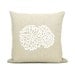 Flower pillow cover, Decorative throw pillow, Cottage decor, Romantic, Woodland - 16x16 natural beige pillow case with white flower print