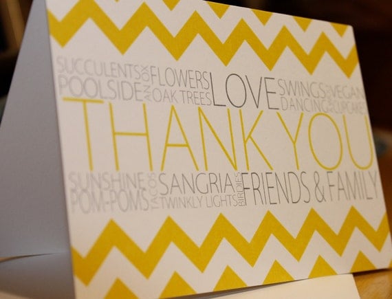 Chevron Stripes / Thank You Note Cards / Blank Inside
