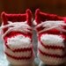 Unique baby boy gift - Red Converse Inspired Baby Booties for boys or punk baby girls, knitted