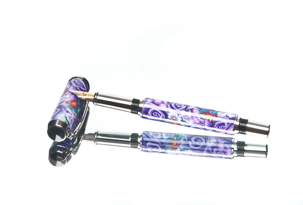 Parrot Fountain Pen Polymer Clay custom writing handmade