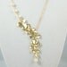 Freshwater Pearls And Gold Orchid Cascade Necklace Wedding, Bride, Bridesmaids Gift