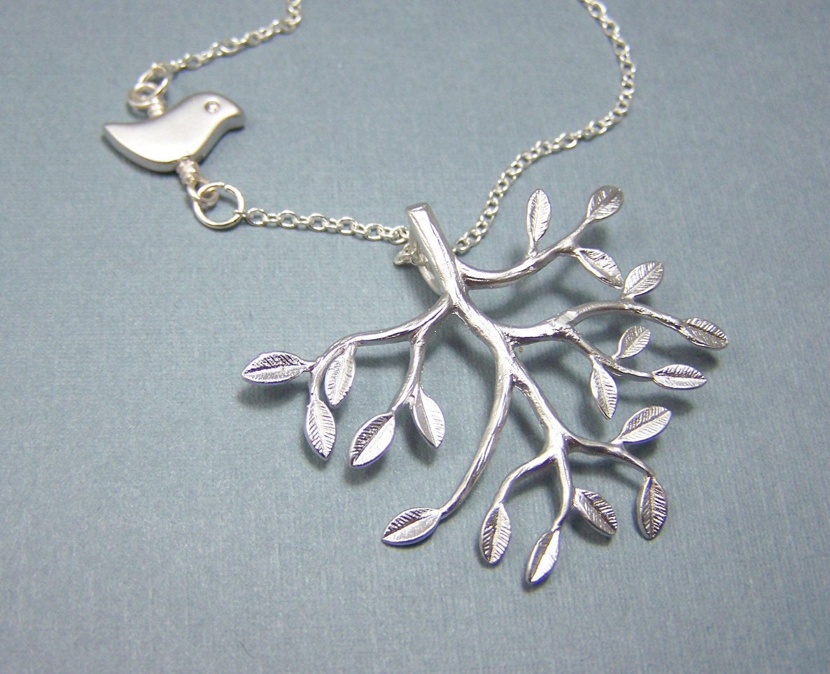 Bird Necklace Silver