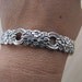 Gorgeous estate ornate flower motif Sterling Silver Cuff Bangle Bracelet