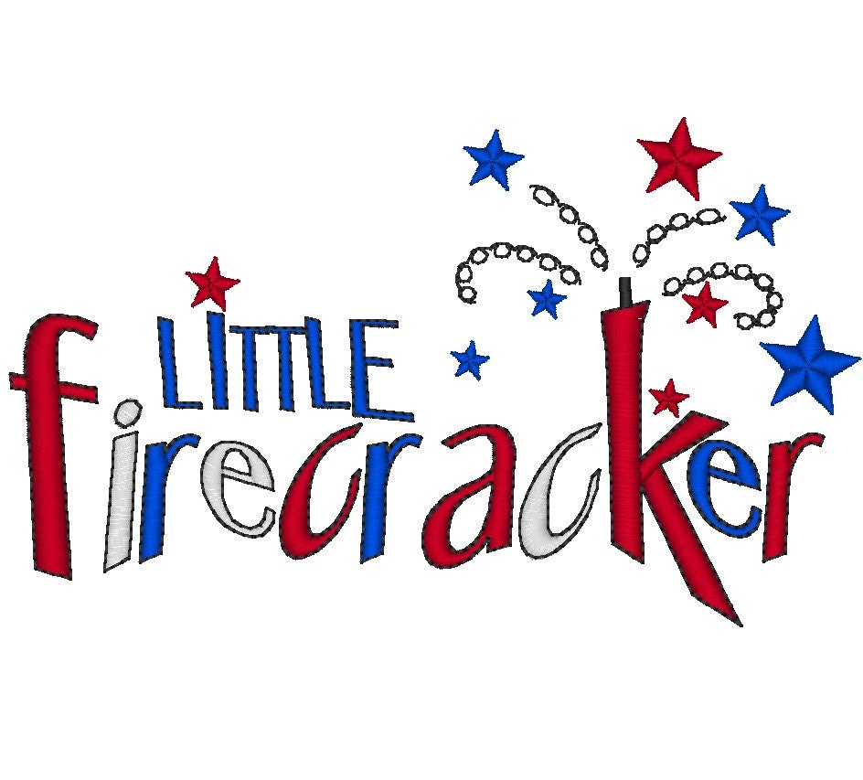 Little firecracker  - machine embroidery fill stitch design digitized file - multiple sizes (9 sizes) for hoop 4x4,5x7 and 6x10