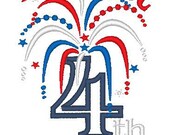 My first 4th, 4th of July and plain fireworks design - machine embroidery applique design 4 types - in few sizes for hoop 5x7
