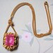 Vintage Czech Glass Pink Pendant Necklace