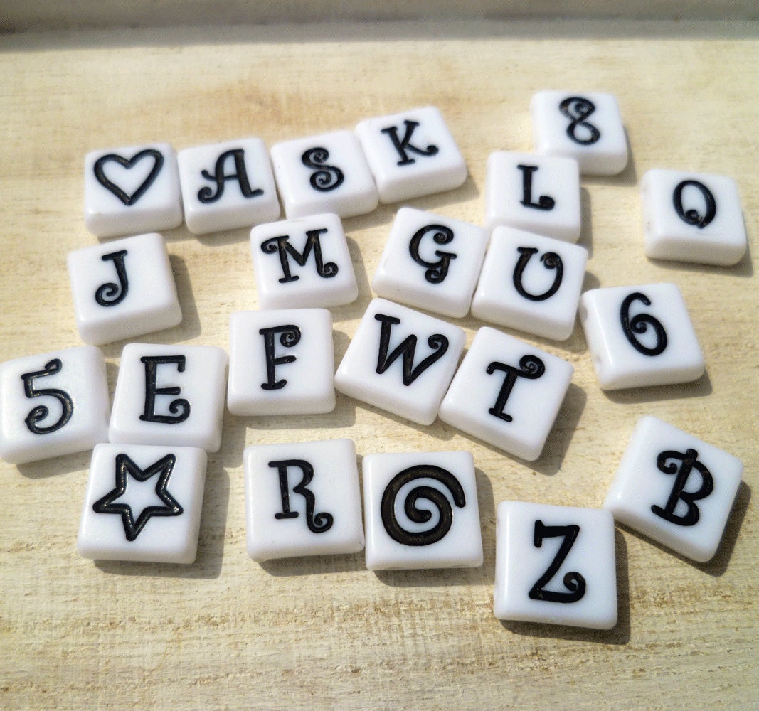 280 Alphabet Tile Beads