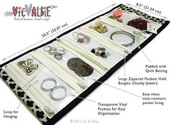 SALE - Jewelry Roll Organizer Case for Home & Travel - Theory in Cream