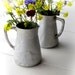 Circa 1920, 1 french antique metal patina pitcher, shabby chic decor