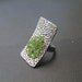Green Peridote rough gemstones adjustable ring - FREE SHIPPING