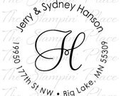 SELF INKING Custom Address Stamp - Letter Circle Address PR296