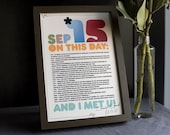Wedding print - "The day we met"
