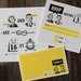 Printable 50s Wedding invitation set with yellow retro design - "Tying the knot"