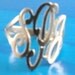 initial monogram ring hand made by US hands ,SSR2 , sterling silver ring.