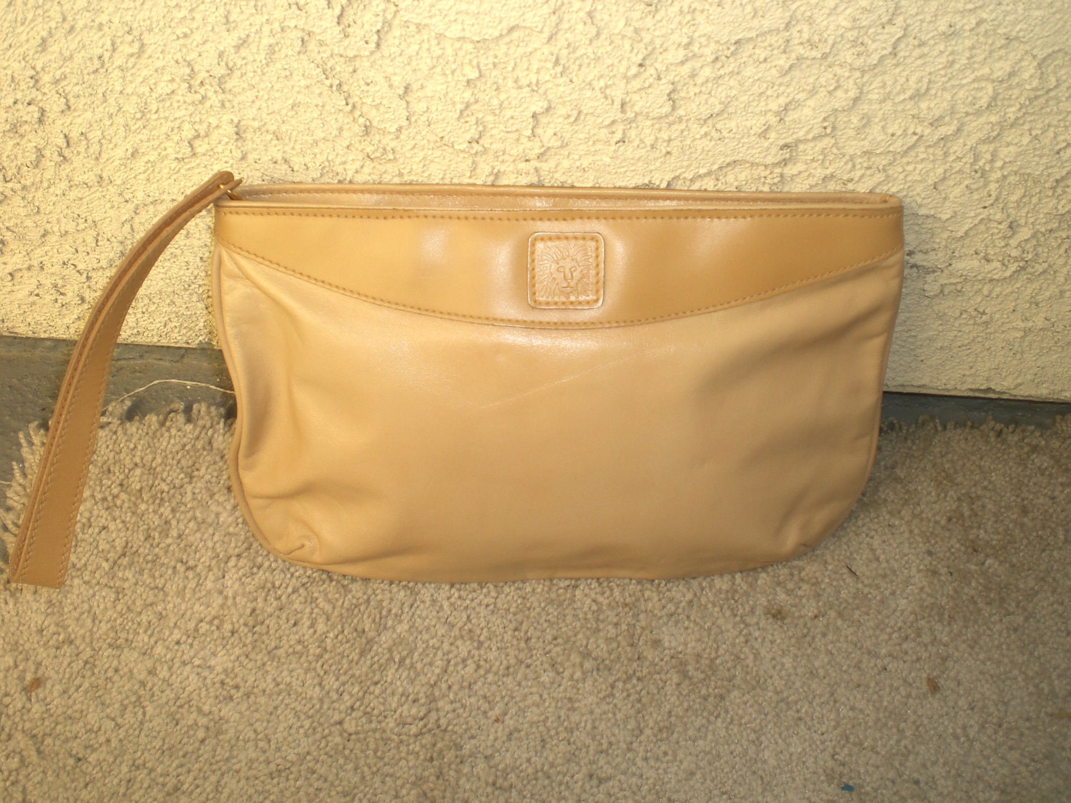 Vintage Anne Klein Leather Wristlet Clutch Purse