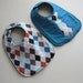 Baby Bib boy tie- Infant 2 pack Gift Set -Argyle and teal