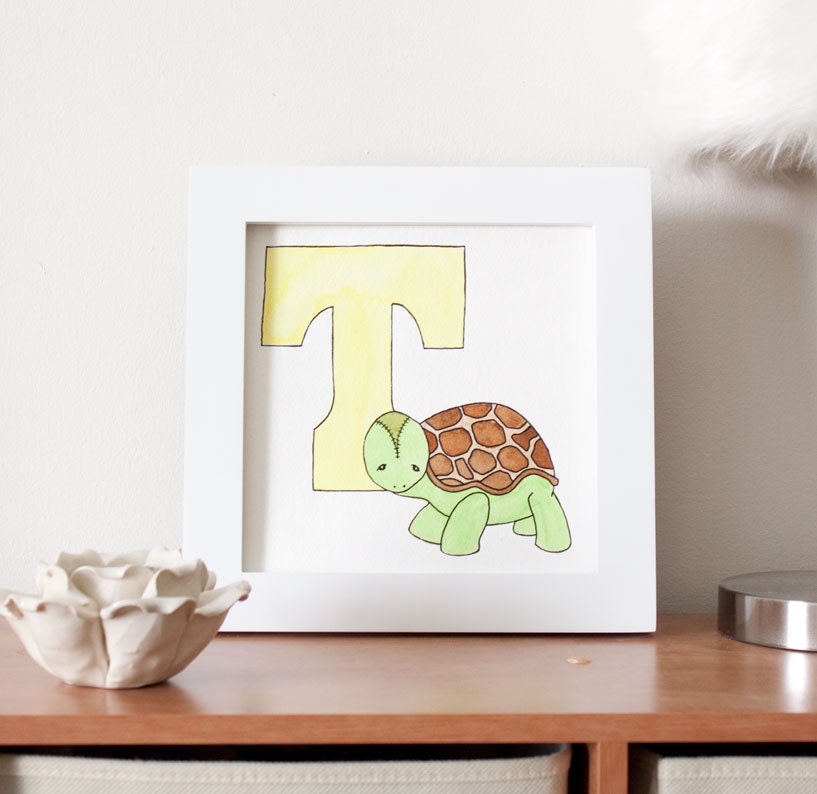T is for Turtle original painting